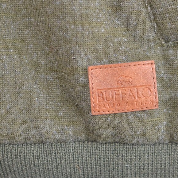 Buffalo David Bitton Men Full Zip Sherpa Lined Hooded Jacket Dark Green Med - Picture 2 of 7